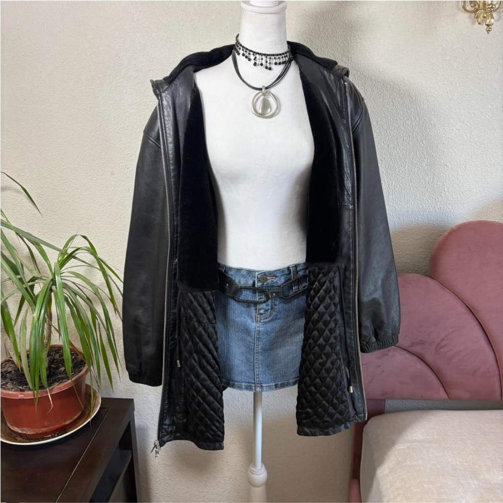 Wilsons Leather Vintage Y2K Black Quilted Jacket